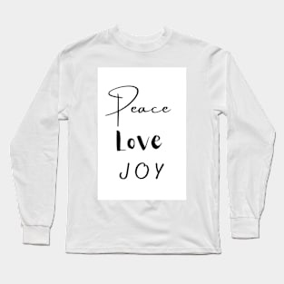 Peace Love Joy Pattern Long Sleeve T-Shirt